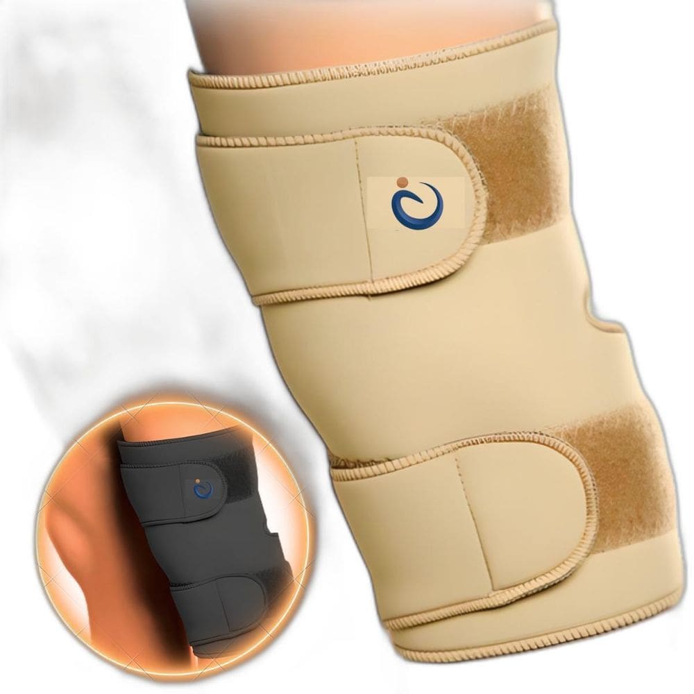 Joelheira Ortopédica De Compressão Articulada Exercício Bege