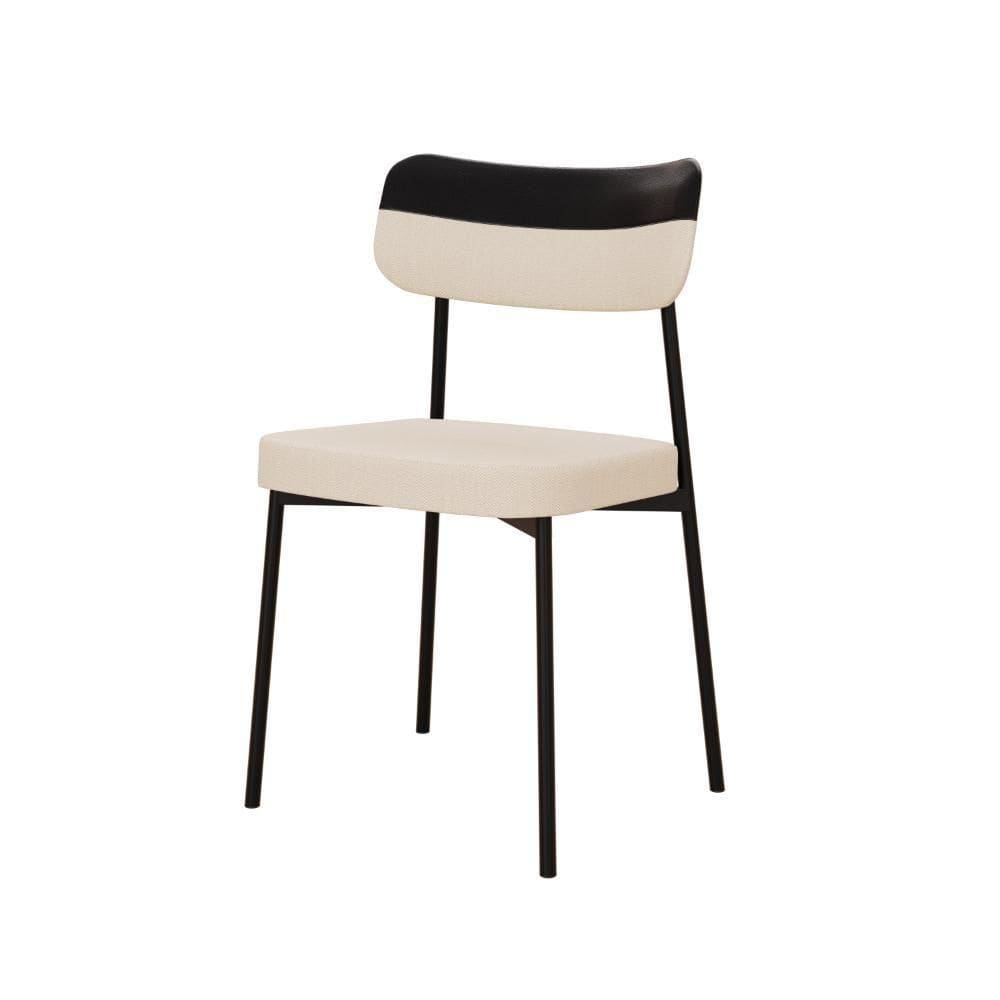 Cadeira Mynna Fixa C/4 Pes 525 X 470 X 790 Mm C/1 Un. Preto Crt Areia/courino Preto