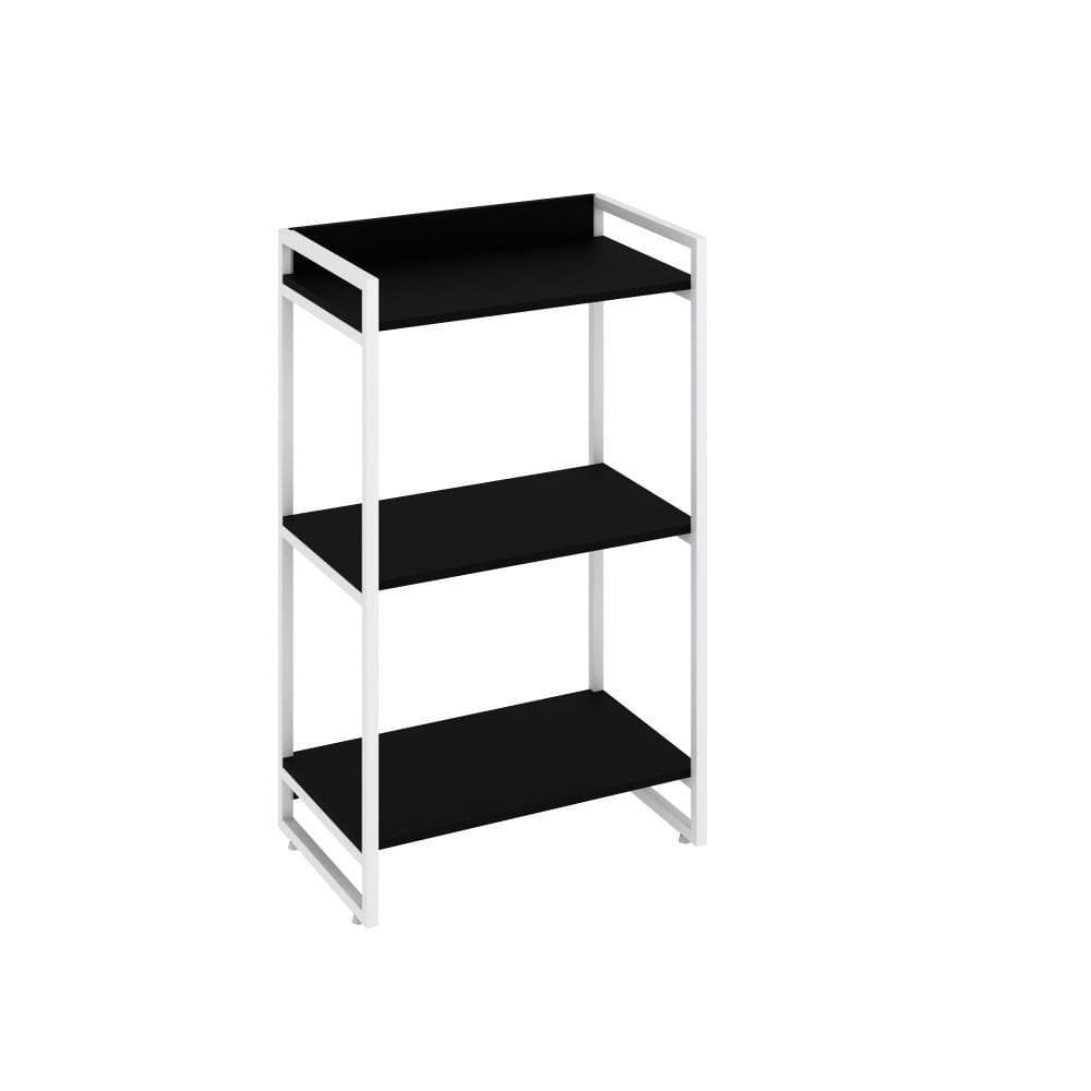 Estante Kuadra 60x40x104cm C/03 Prateleiras Preto ônix / Preto ônix /