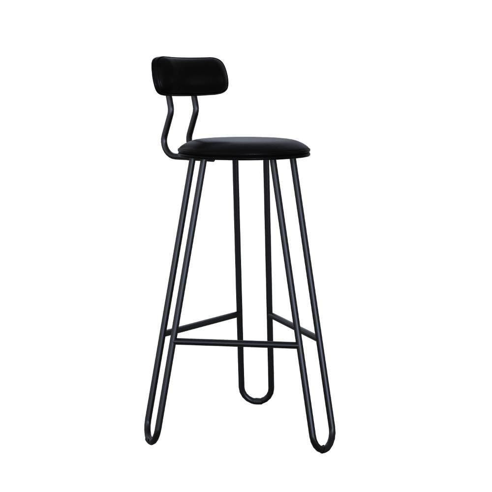 Banqueta Alta Ginger Com Encosto Courino Preto