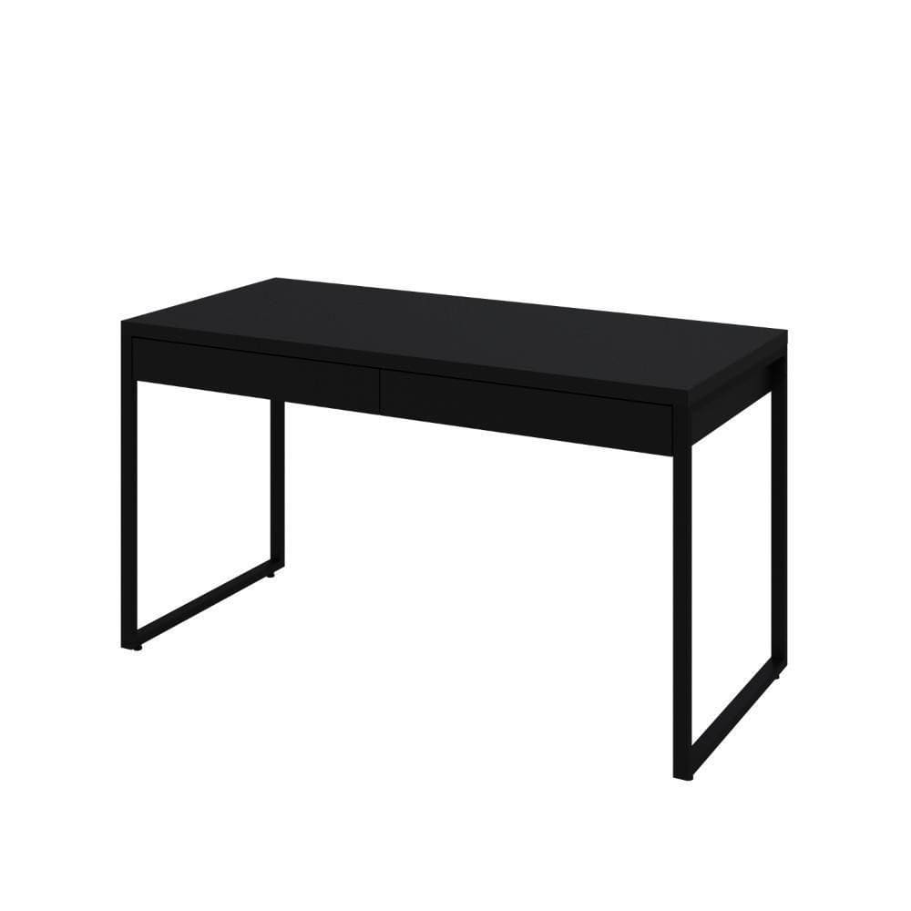 Mesa Kuadra Office 135x60x75cm C-02 Gavetas Preto ônix - Preto ônix -