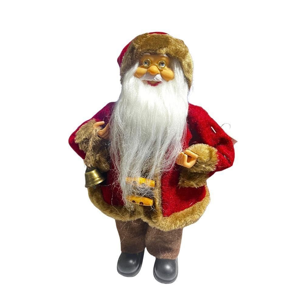 Papai Noel Em Pe Vermelho Bege 30cm Florarte