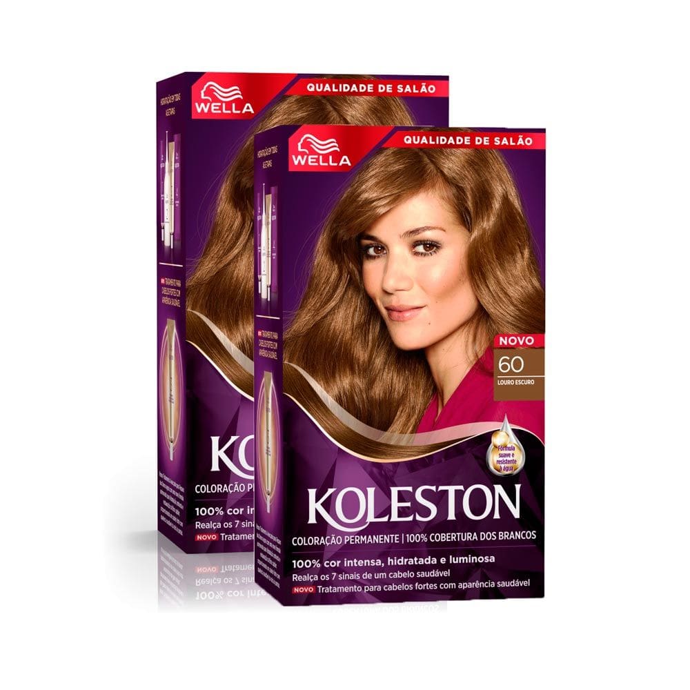 Kit 2 Tintura Creme Koleston Wella Louro Escuro 60