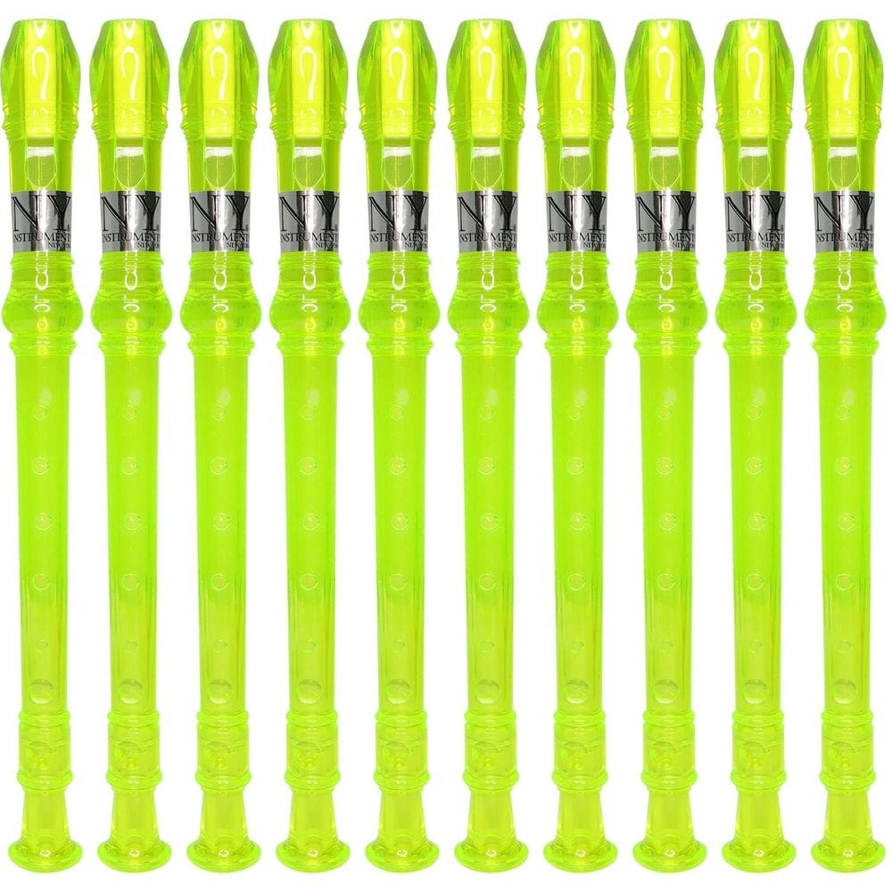 Kit 100 Flautas Doce Germânica Verde Translucida FL 20G G NY