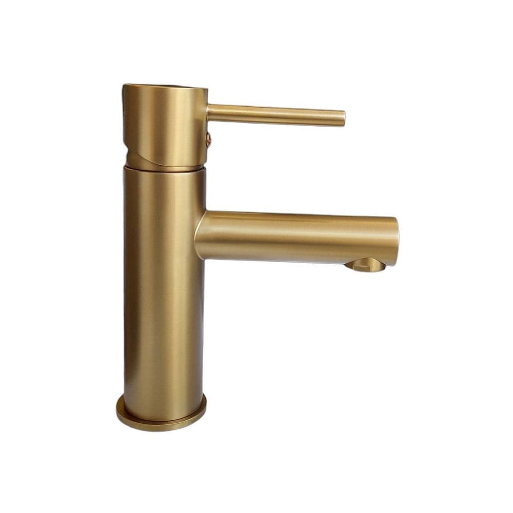 Torneira Banheiro Monocomando Bica Baixa Redonda Dourada