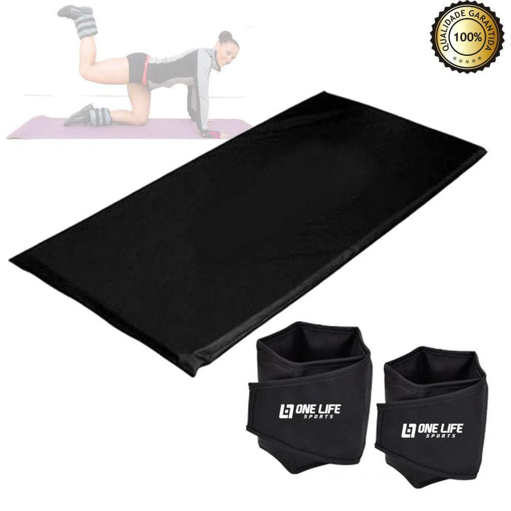 Kit Colchonete Espuma + Tornozeleira Caneleira Peso 4 Kg