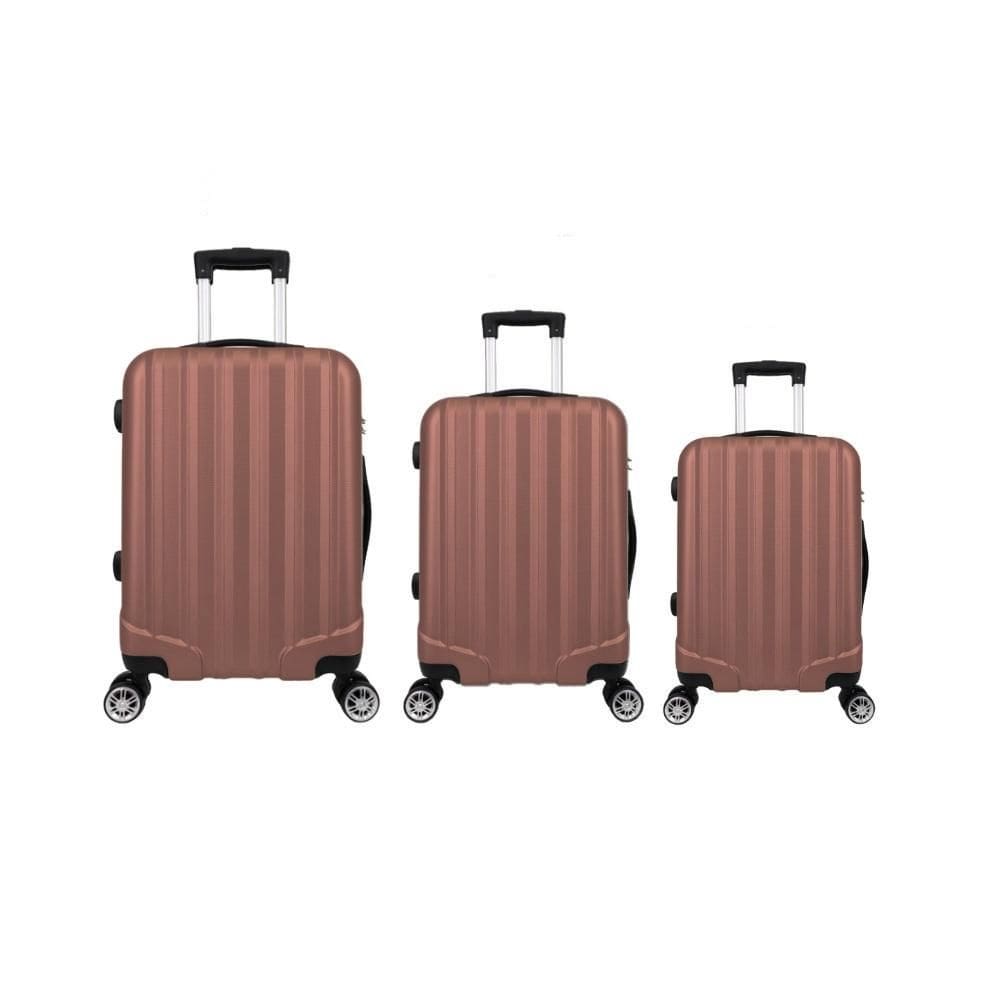 Kit Mala de Viagem abs 3 peças Adventure Fortt Rose - KMV01-RE