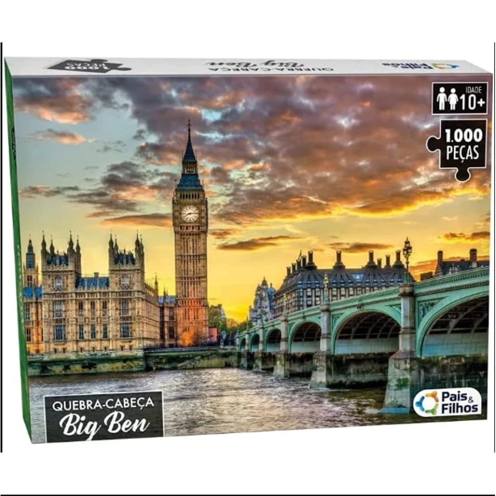 Quebra cabeça Big Ben Londres Reino Unido - 1000 peças- Puzzle QC Pais e filhos