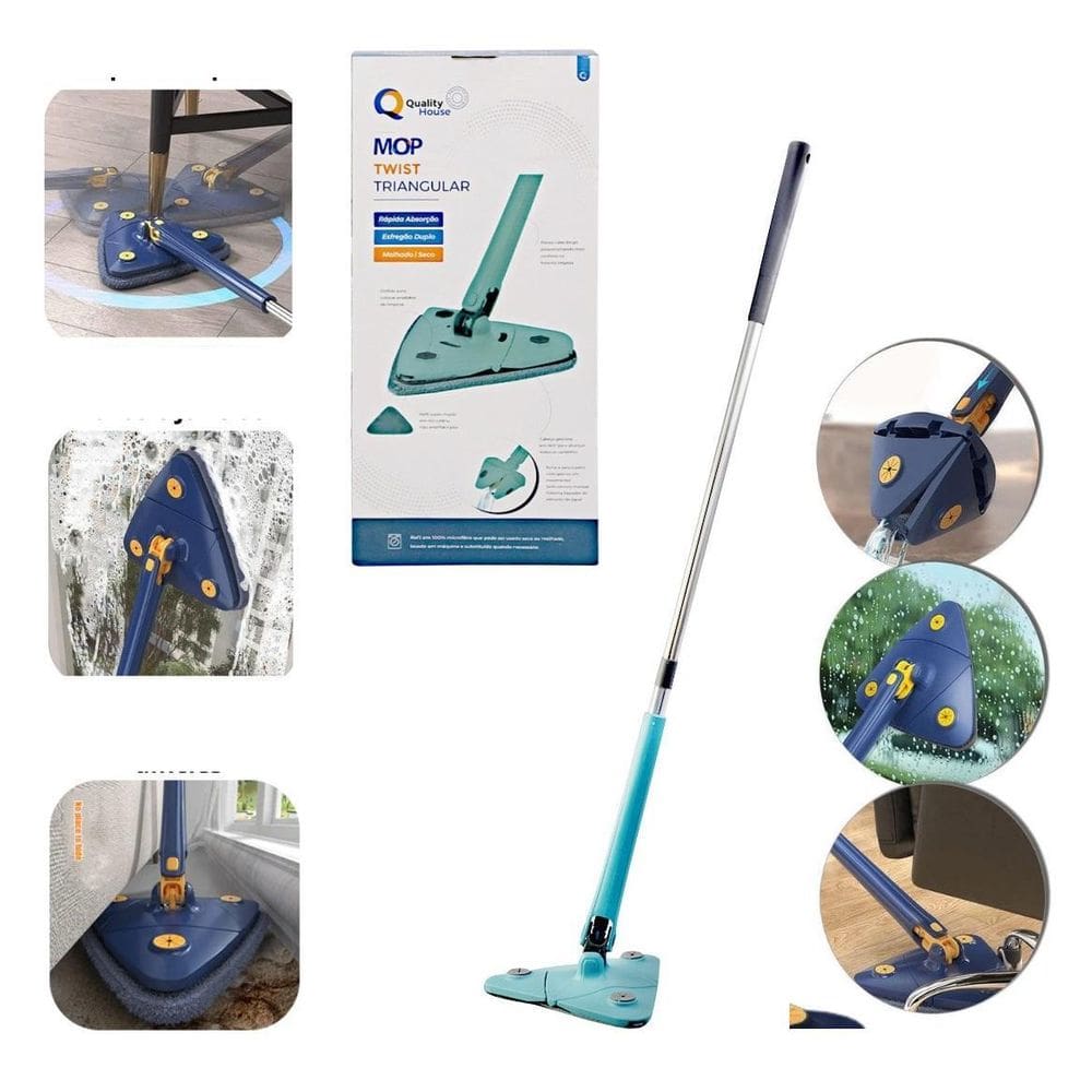 Mop de Limpeza Triângulo Giratório 360 Prático