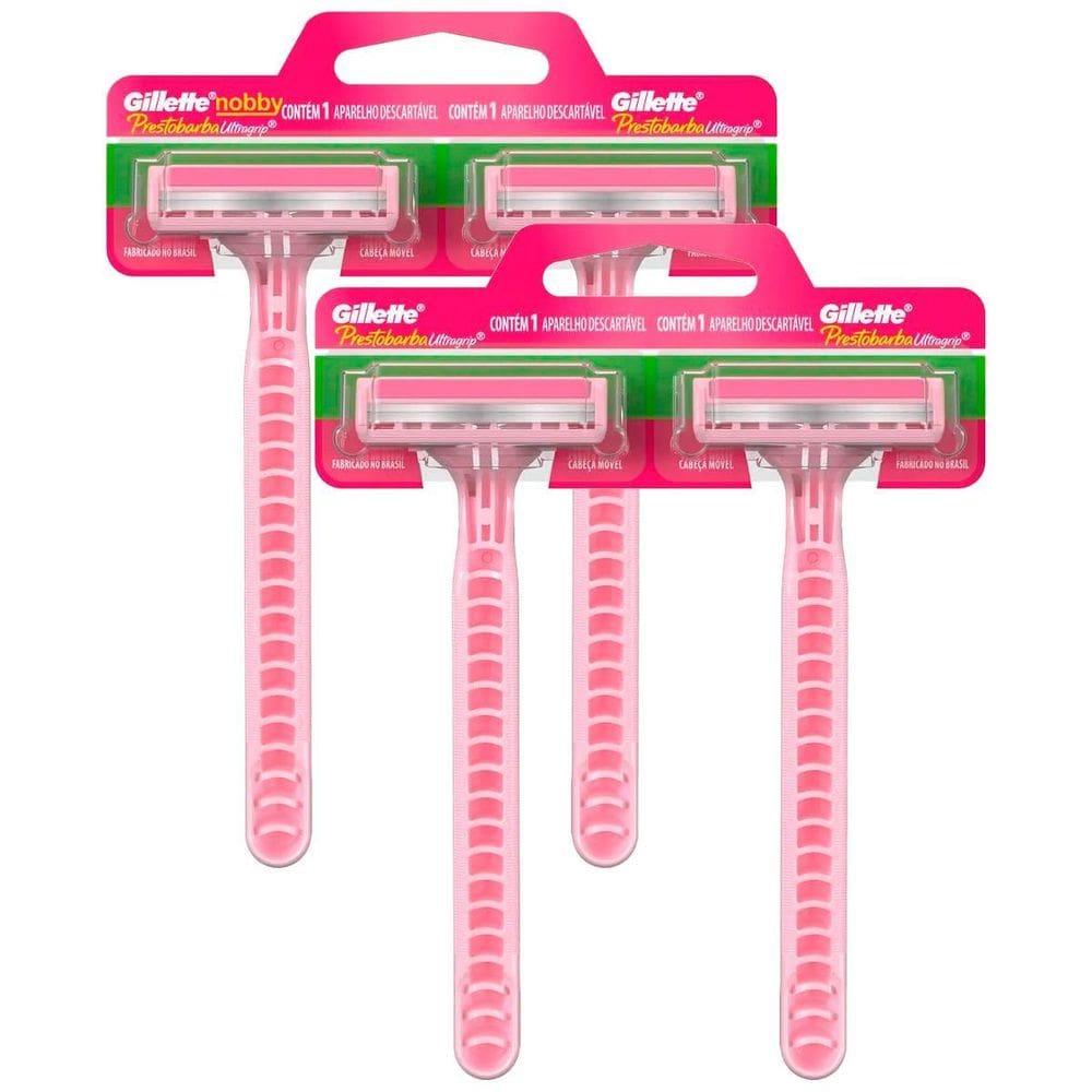4 Aparelho Descartável Prestobarba Feminino Ultragrip Móvel
