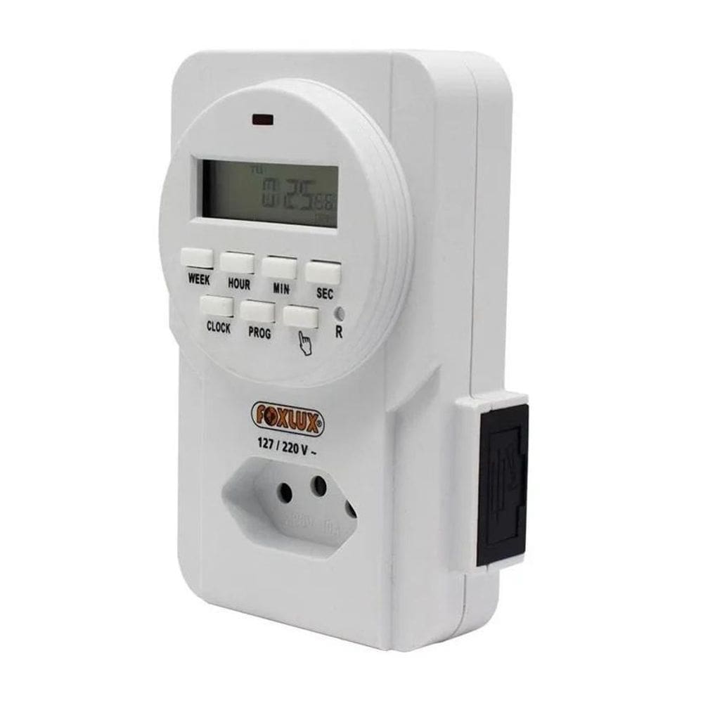 Temporizador Digital Para Tomada Fx Tbd Bivolt Foxlux