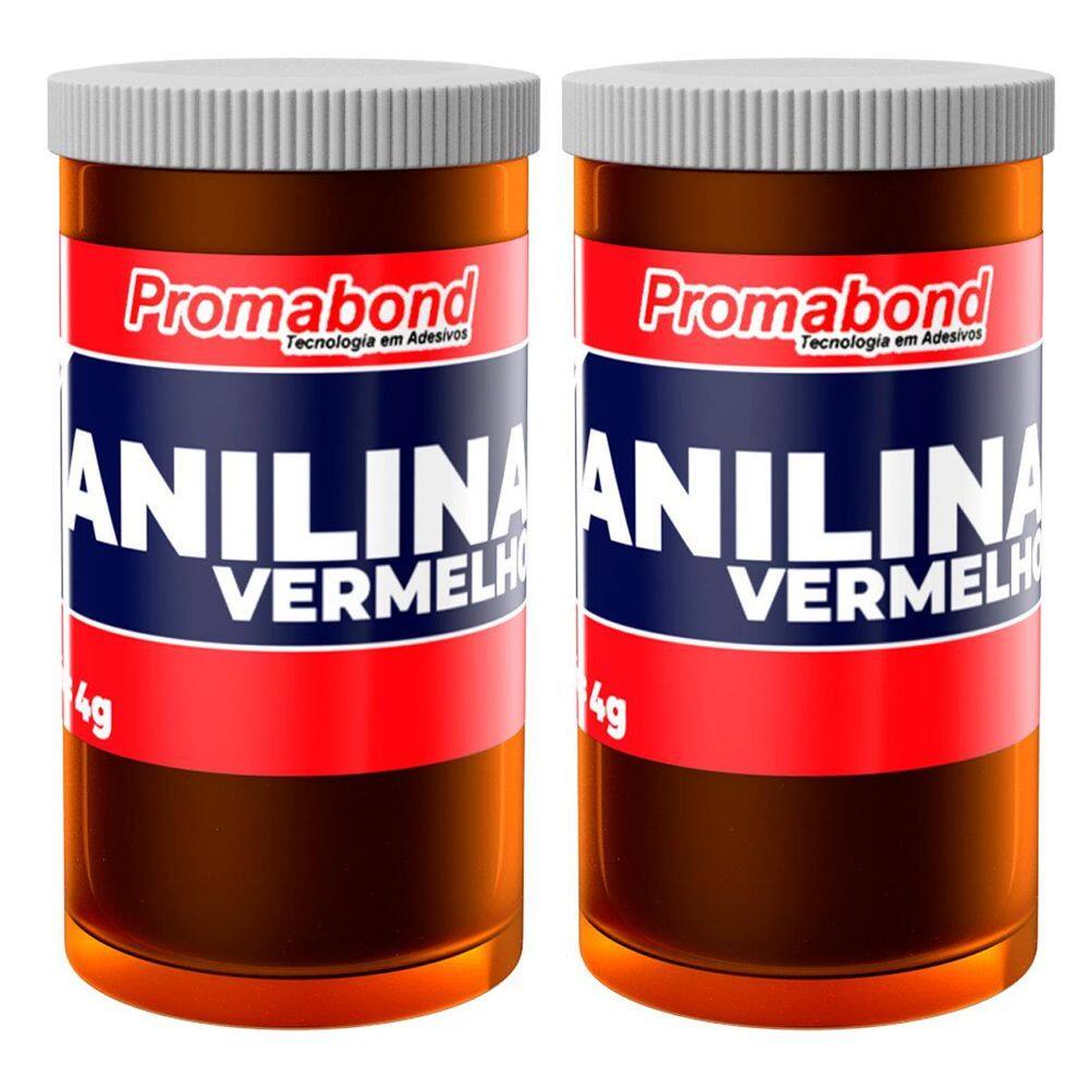 Kit 2 Anilina A Álcool Permabond Cor Do Produto:Vermelho