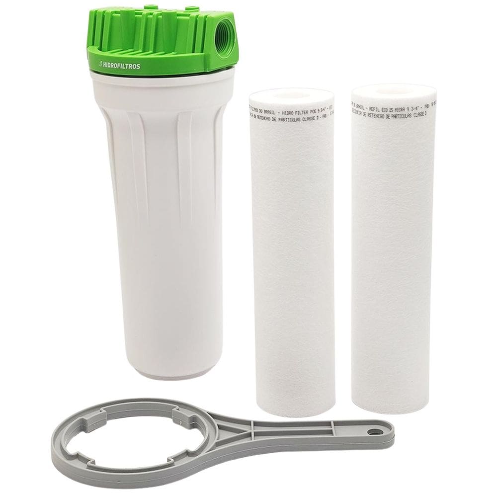 Filtro Caixa Dágua 25 Micra Eco 9.3/4 + 2 Refis - Branco