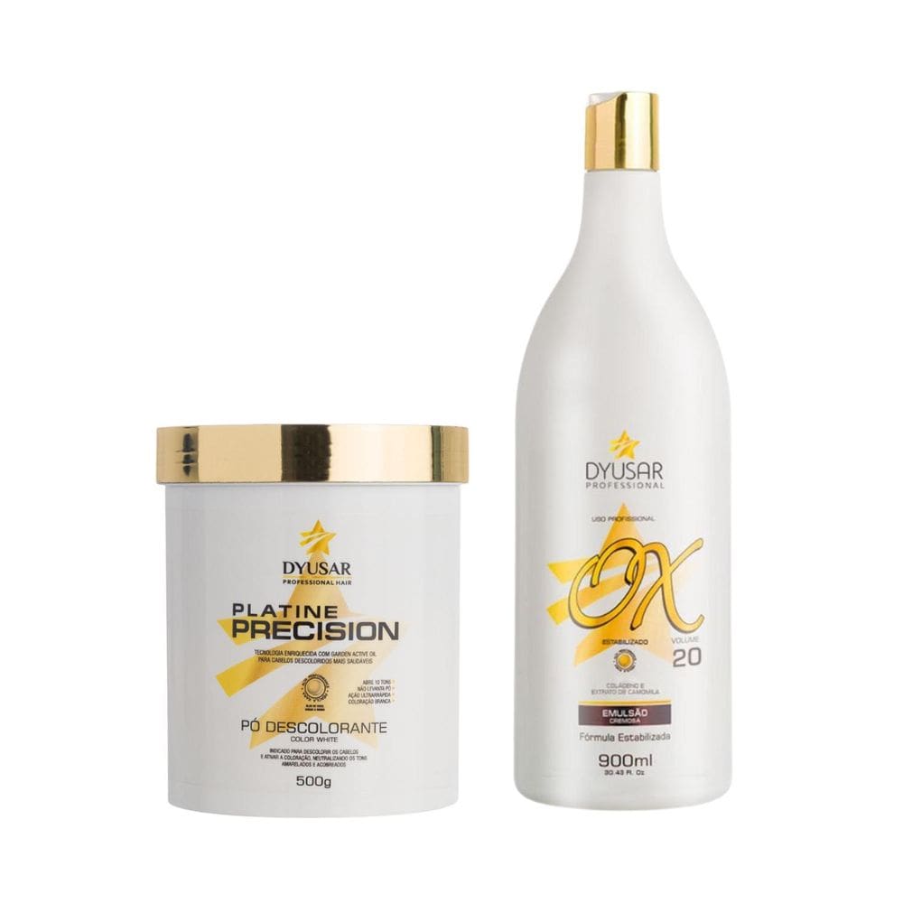 Kit 01 Pó Descolorante White 500G + 01 Ox 20 Volumes 900Ml