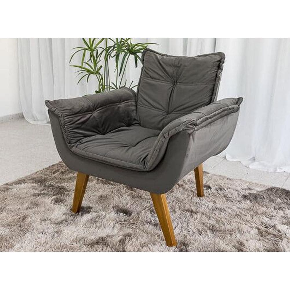 Poltrona Decorativa Opala Tecido Veludo