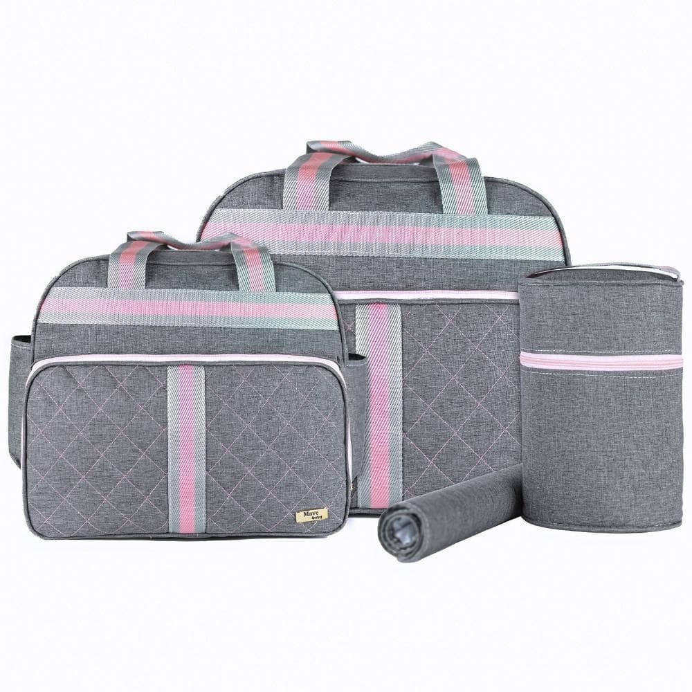 Kit Bolsas Bebê Mave Baby Soft Premium Cinza E Rosa