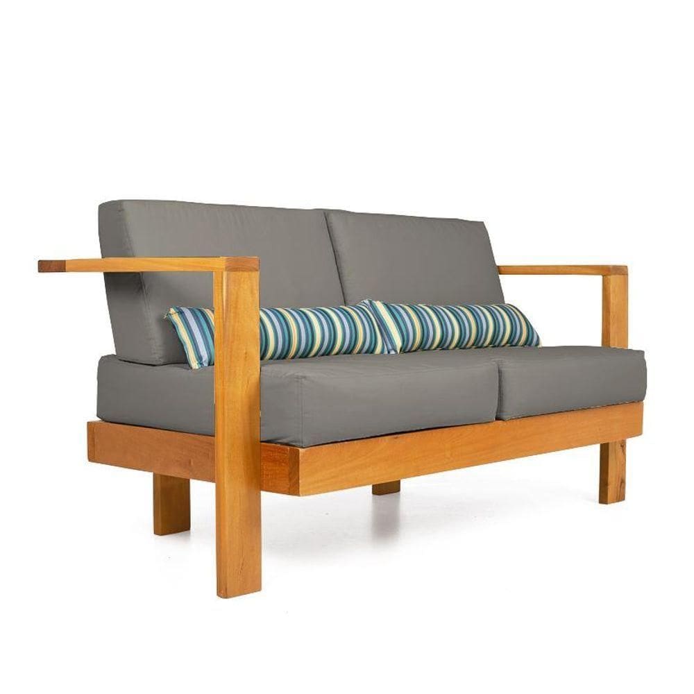 Sofá 2 Lugares Bahamas Sarja Impermeável Chumbo