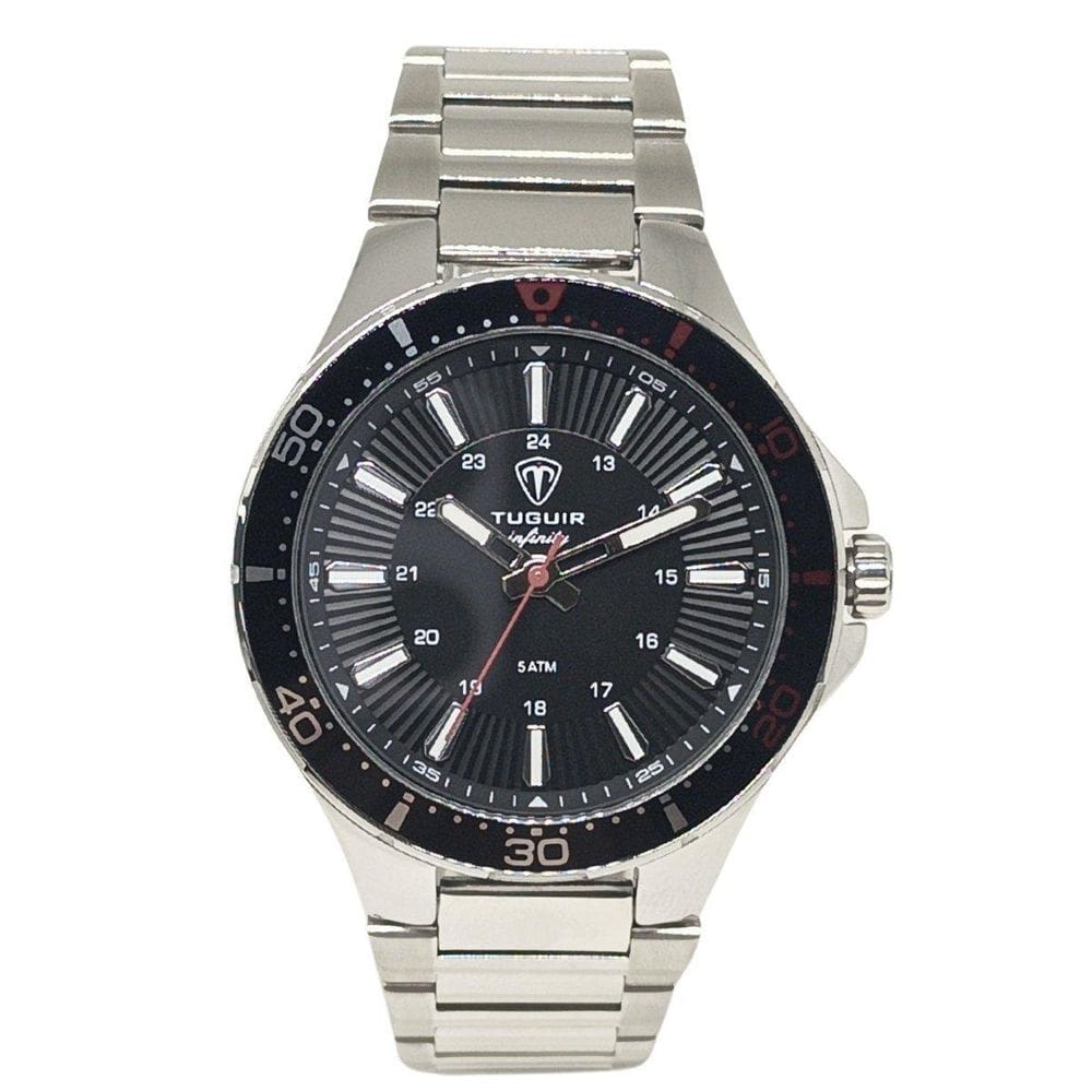 Relógio Masculino Aço Tuguir Analógico 23-2238 Prata E Preto