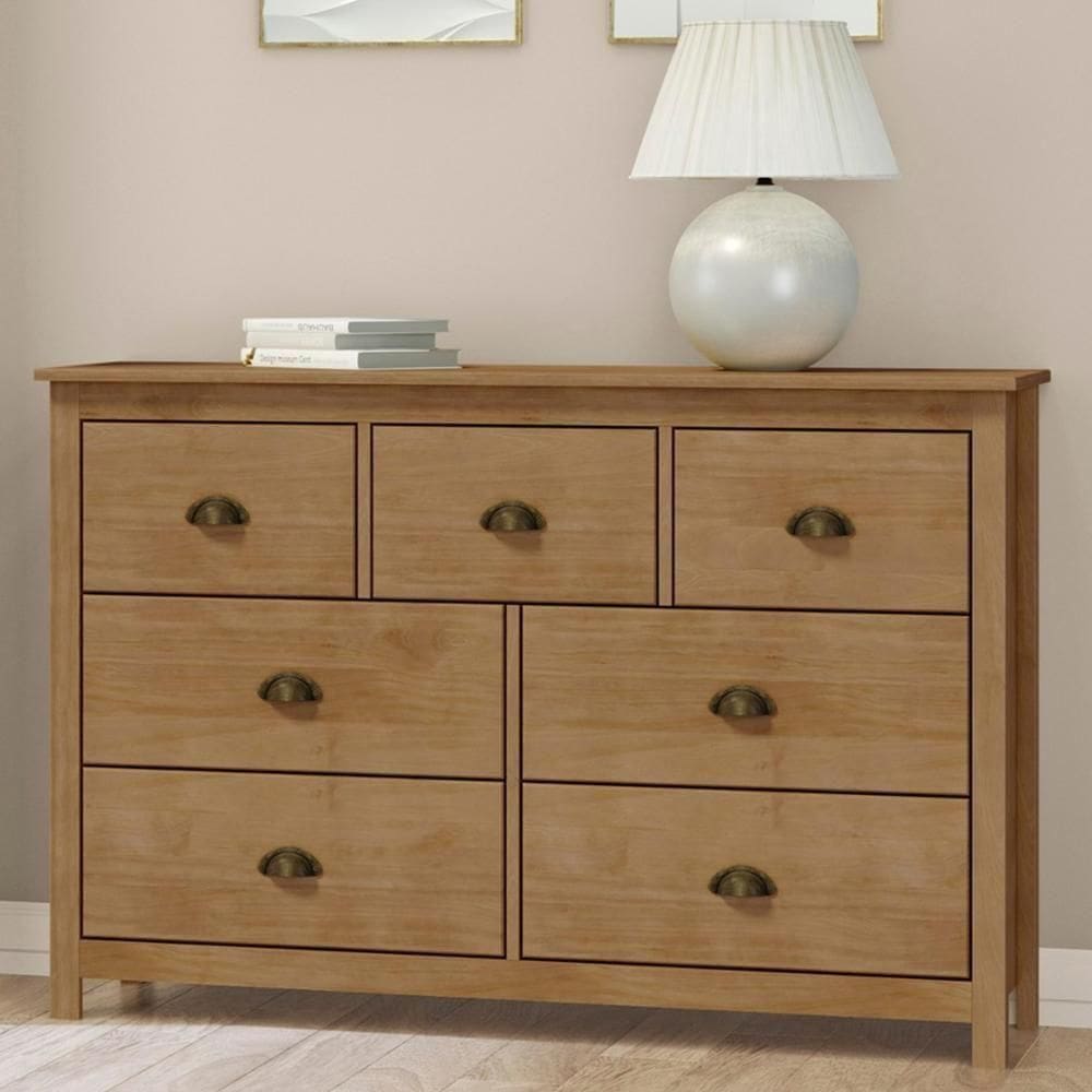 Cômoda Para Quarto 125cm 7 Gavetas Lázio Freijó F07 - Mpozenato