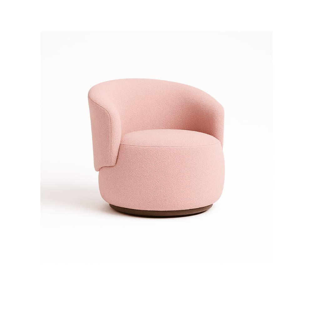 Poltrona Decorativa Sala Estar Orgânica Beatriz Boucle Rosê - Montanaris Decor