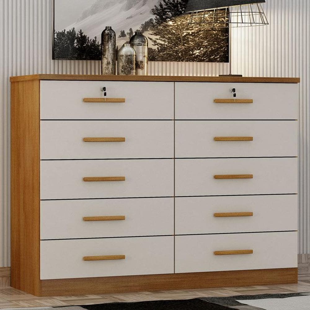 Cômoda Gaveteiro Ambiente Milão com Chave Cumaru 25 Fendi - Novo Horizonte