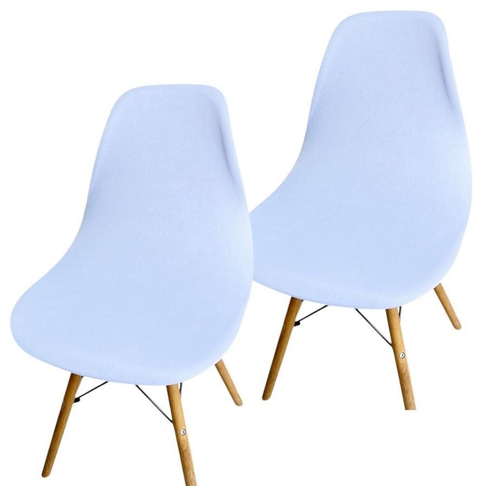 Kit 2 Capa Cadeira Charles Eames Eiffel Pé Palito Malha Lisa