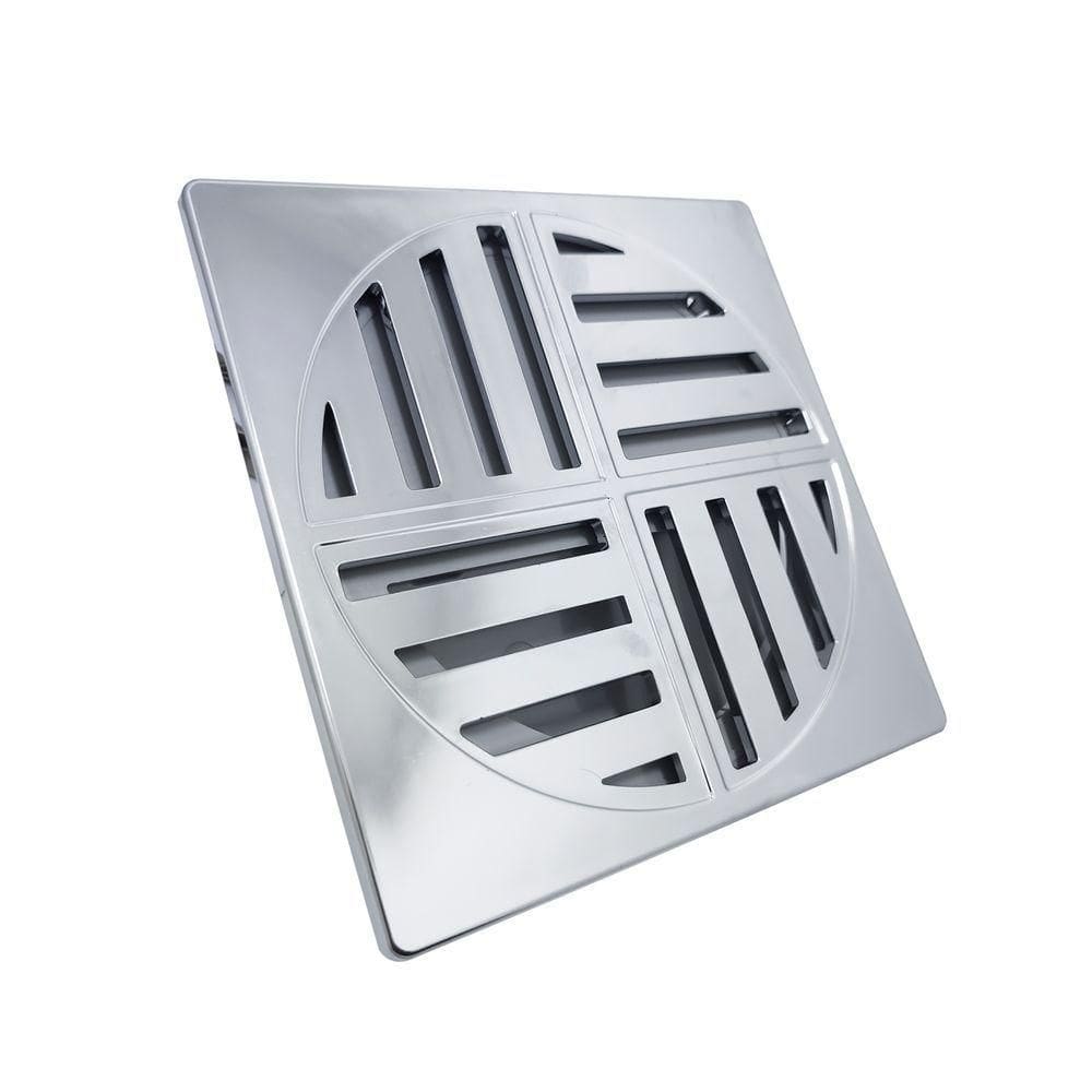 Ralo Grelha Anti-inseto Automático Inteligente Quadrado 15x15cm Banheiro Lavatório Cromado Abs