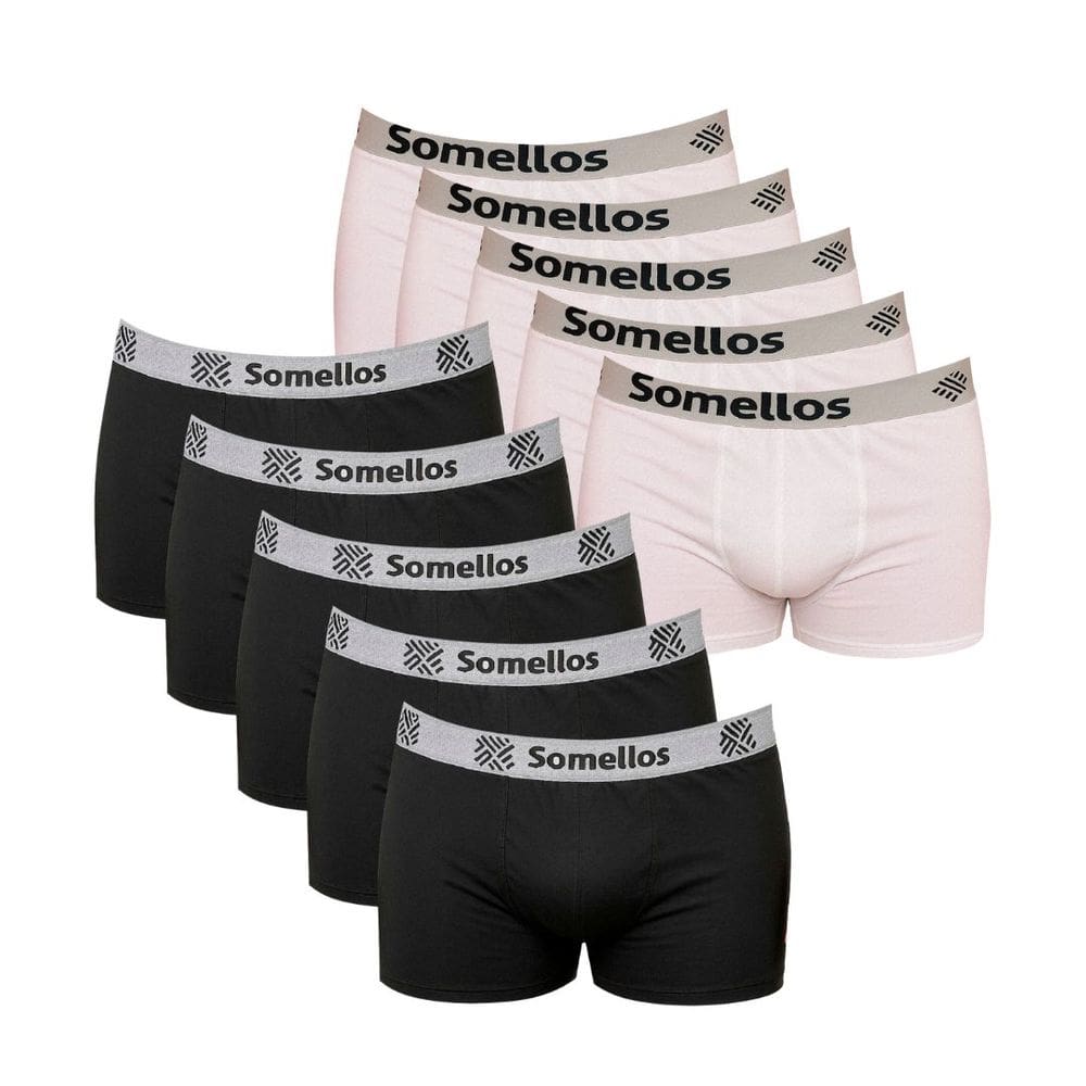 Kit 10 Cuecas Boxer PLUS SIZE EXG1 Somellos  Pretas E Brancas