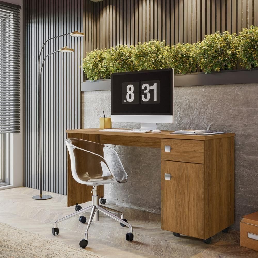 Mesa De Trabalho Home Office Studio C- Gaveteiro E Suporte Para Cpu - Imbuia