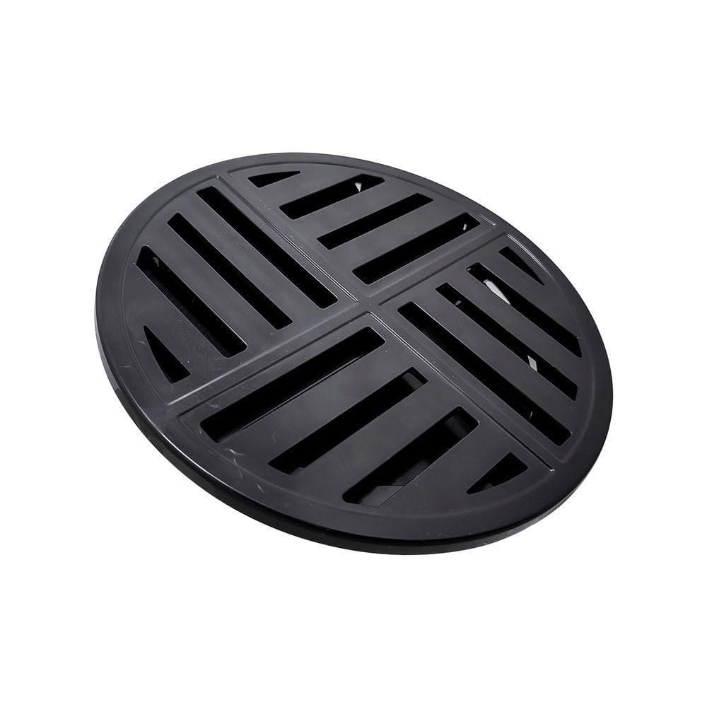 Ralo Anti Inseto Inteligente Redondo 15x15cm Banheiro Lavatório Preto Fosco