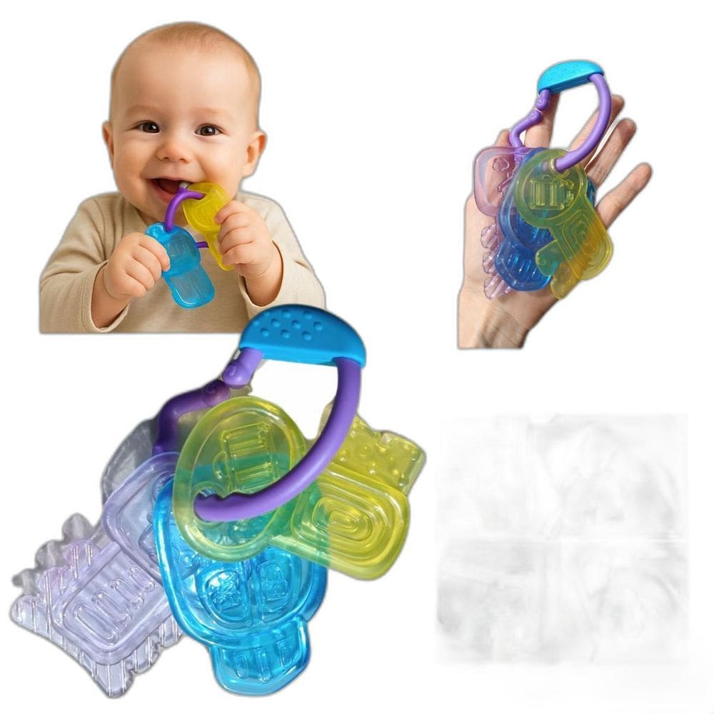 Mordedor Bebê Chave Colorida Sensorial Seguro Livre Free Bpa