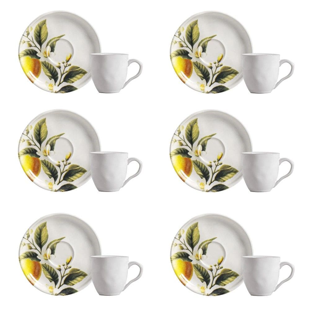 Conjunto de Xícara de Cafezinho com Pires 06 Peças Bio Limonata Porto Brasil