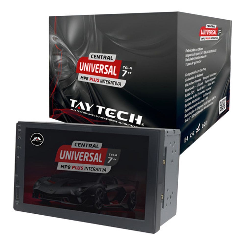 Central Multimidia Tay Tech Comando De Voz Carplay Usb/bl