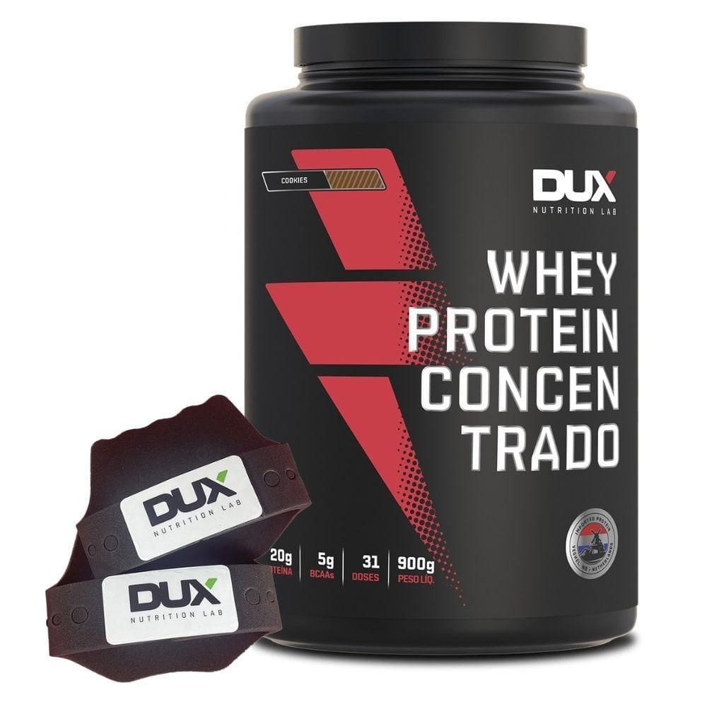 Suplemento Combo Whey Concentrado 900G Cookies + Luva - Dux