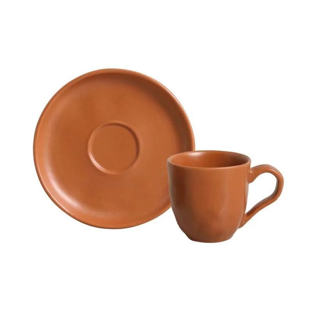 Conjunto Com 6 Xicaras De Café 120Ml Terrakota Porto Brasil