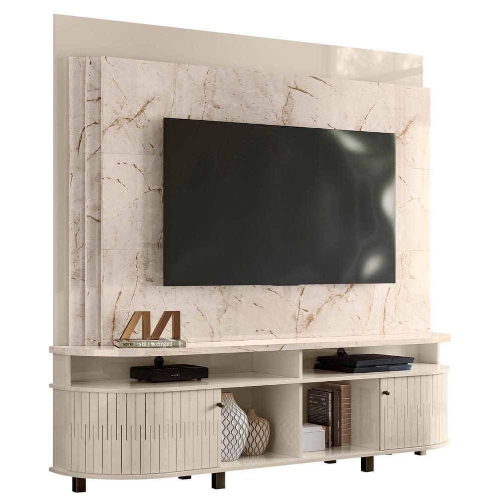 Estante Painel De 65 Pol 183cm Ramona M01 Calacata-off White - Mpozenato