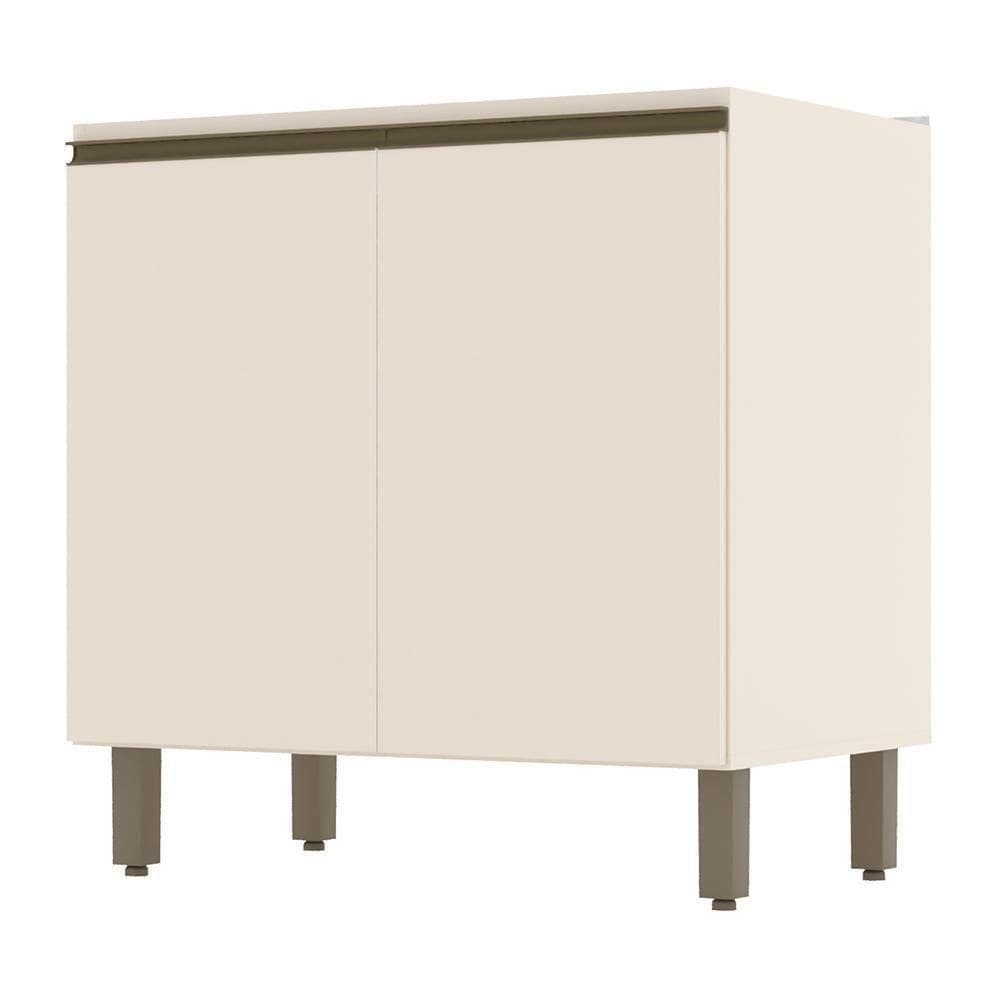 Balcão 2 Portas 80cm Sem Tampo Connect Off White - Móveis Henn Off White