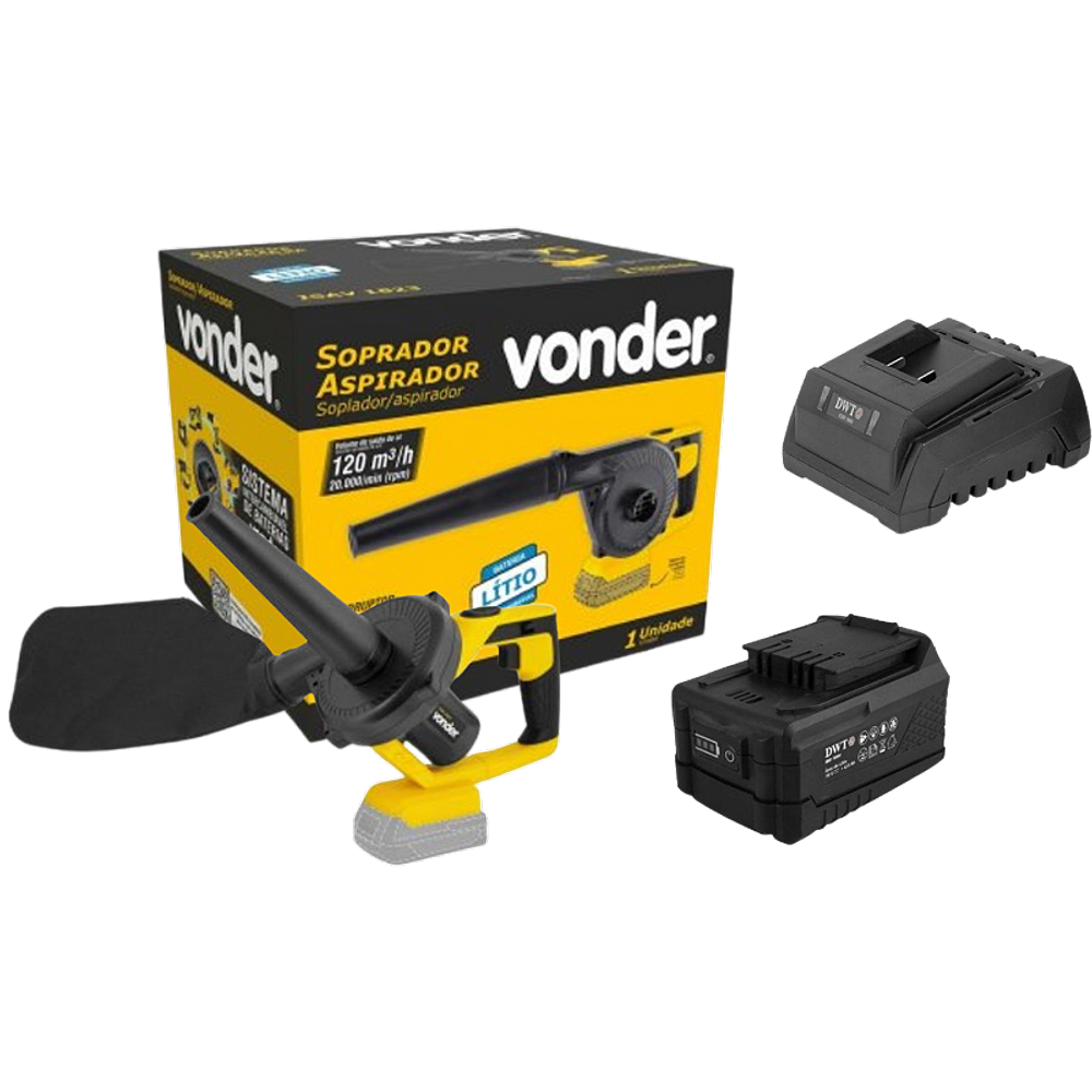 Soprador e Aspirador ISAV 1823 Vonder + Bateria 18V 4Ah DWT