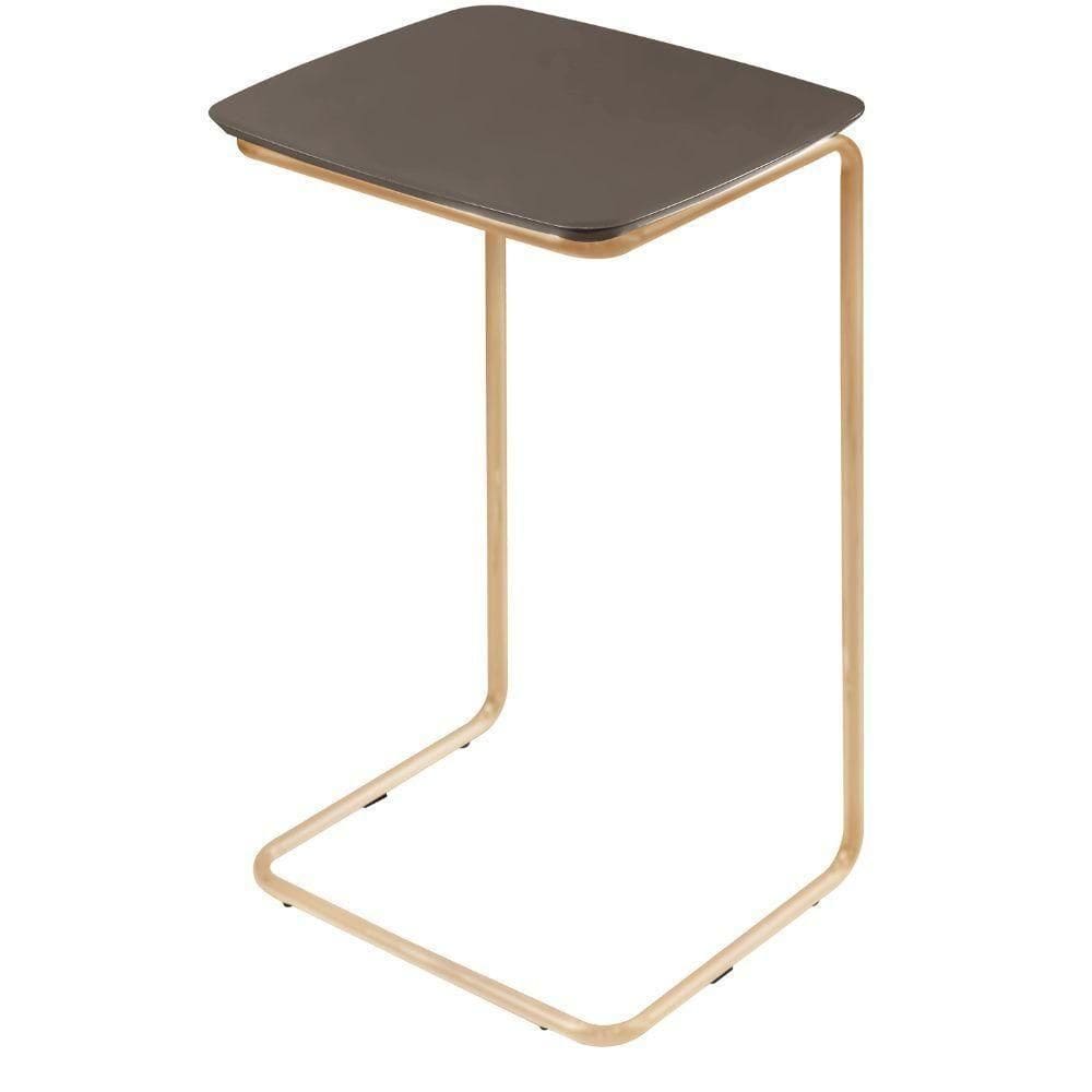Mesa De Apoio Slim Concreto Em Metal Ouro