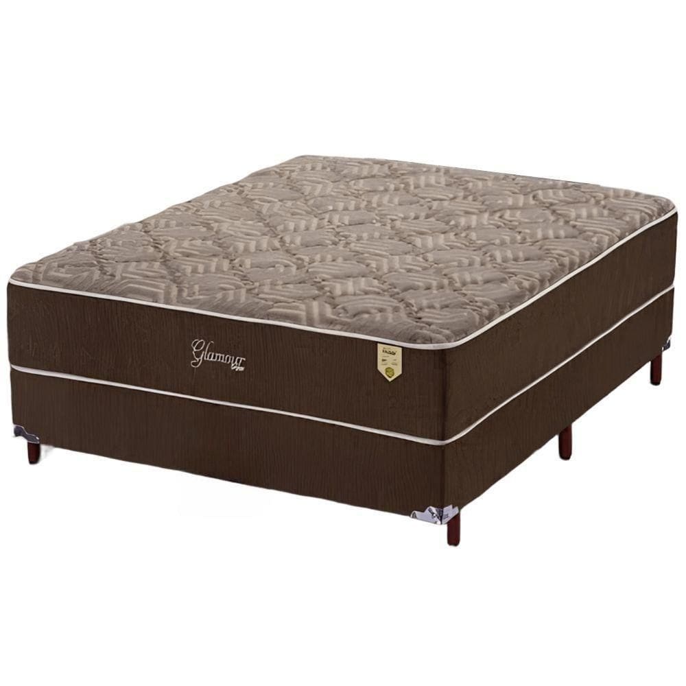 Conjunto Colchão Box Casal Molas Ensacadas Glamour