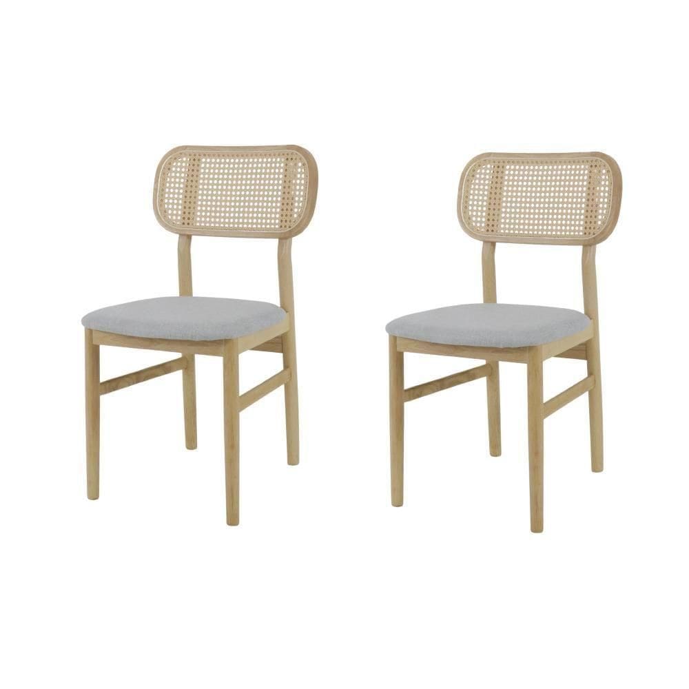 Kit 2 Cadeira De Jantar Madeira Amara Design Elegante E Confortável Cinza