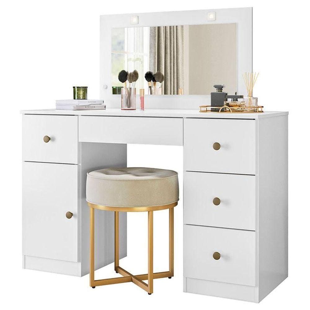 Penteadeira Camarim Sonhos Branco Brilho - Moval