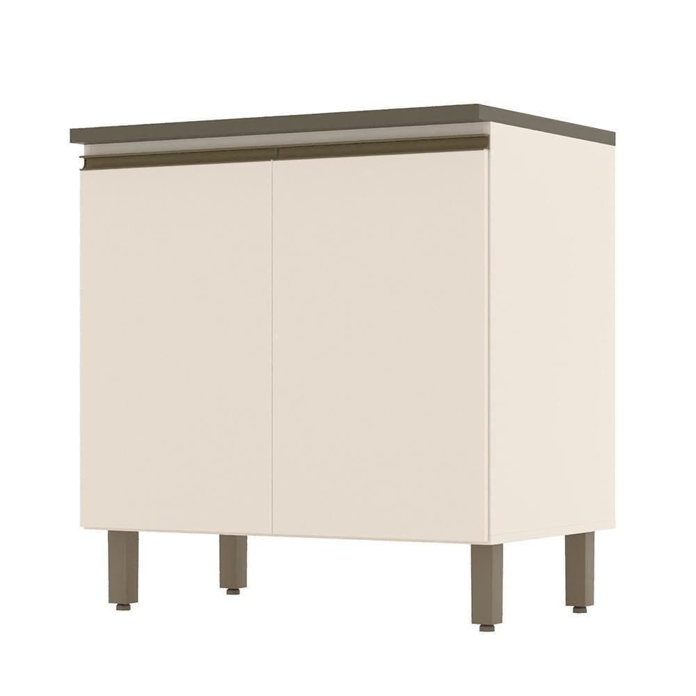 Balcão 2 Portas 80cm Connect Off White-duna Com Tampo Cooktop - Móveis Henn Off White-duna
