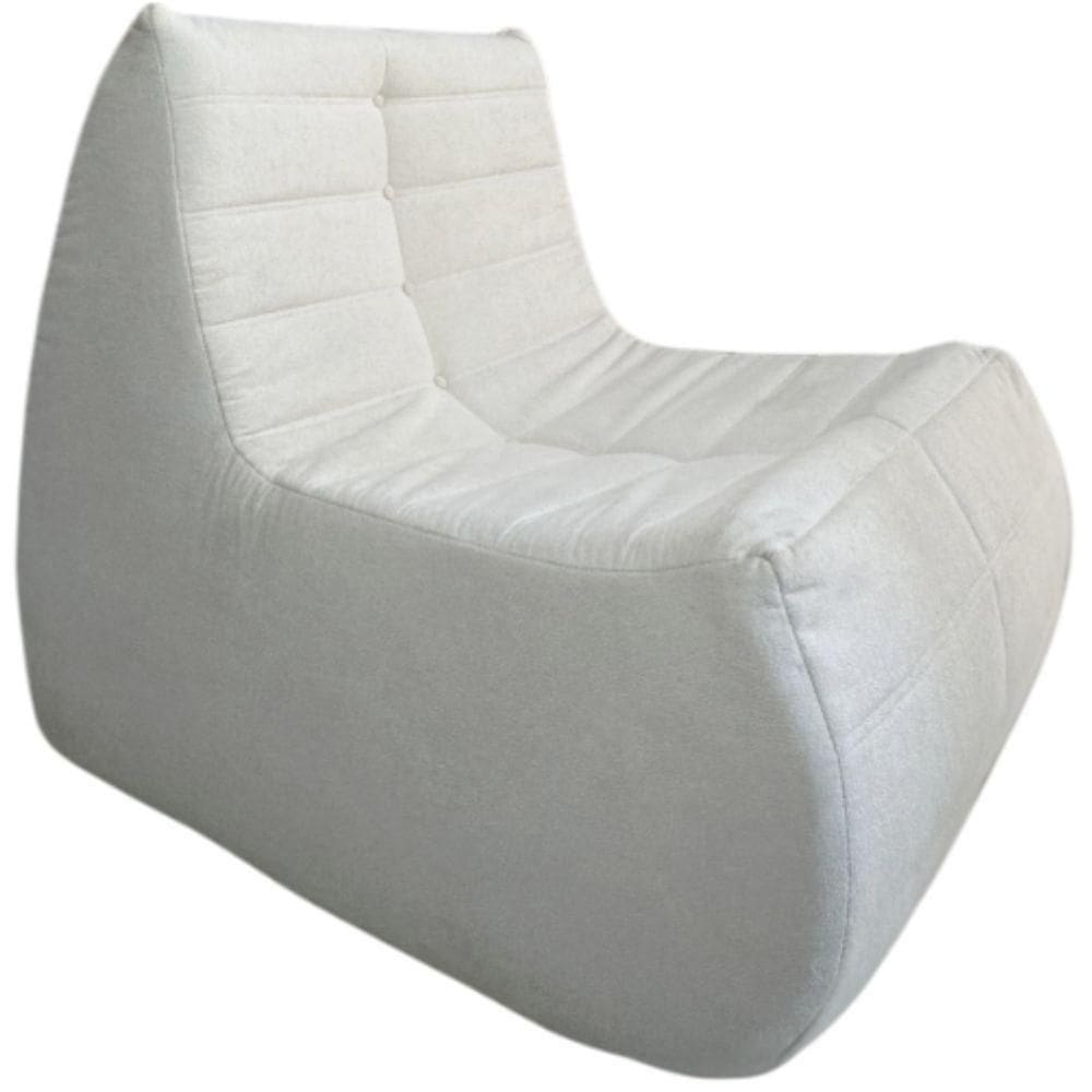 Poltrona Lume Na Caixa Bouclé Bege Com Capitonê