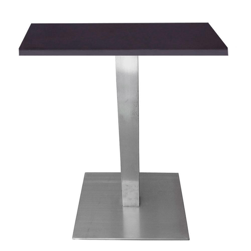 Mesa Quadrada Alpha Inox Prata 73,50 Cm (altura) Tampo Mdp Quadrado 60 Cm Preto (larg)