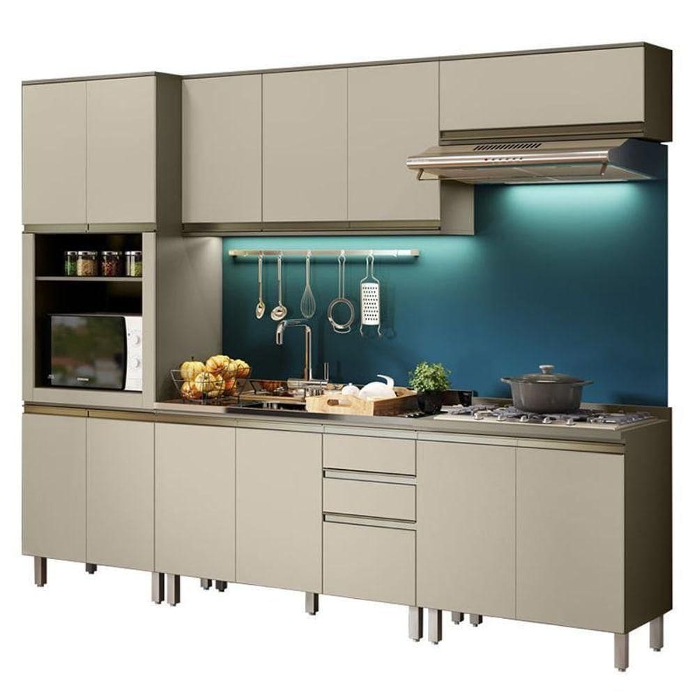 Cozinha Modulada Connect 5 Peças Duna-cristal Com Torre Quente - Móveis Henn Duna-cristal