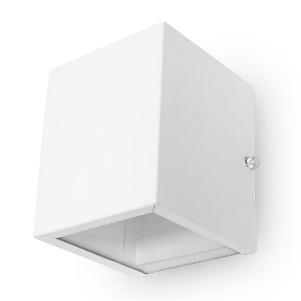 Arandela 2 Fachos em Alumínio Branca com Led 6000K