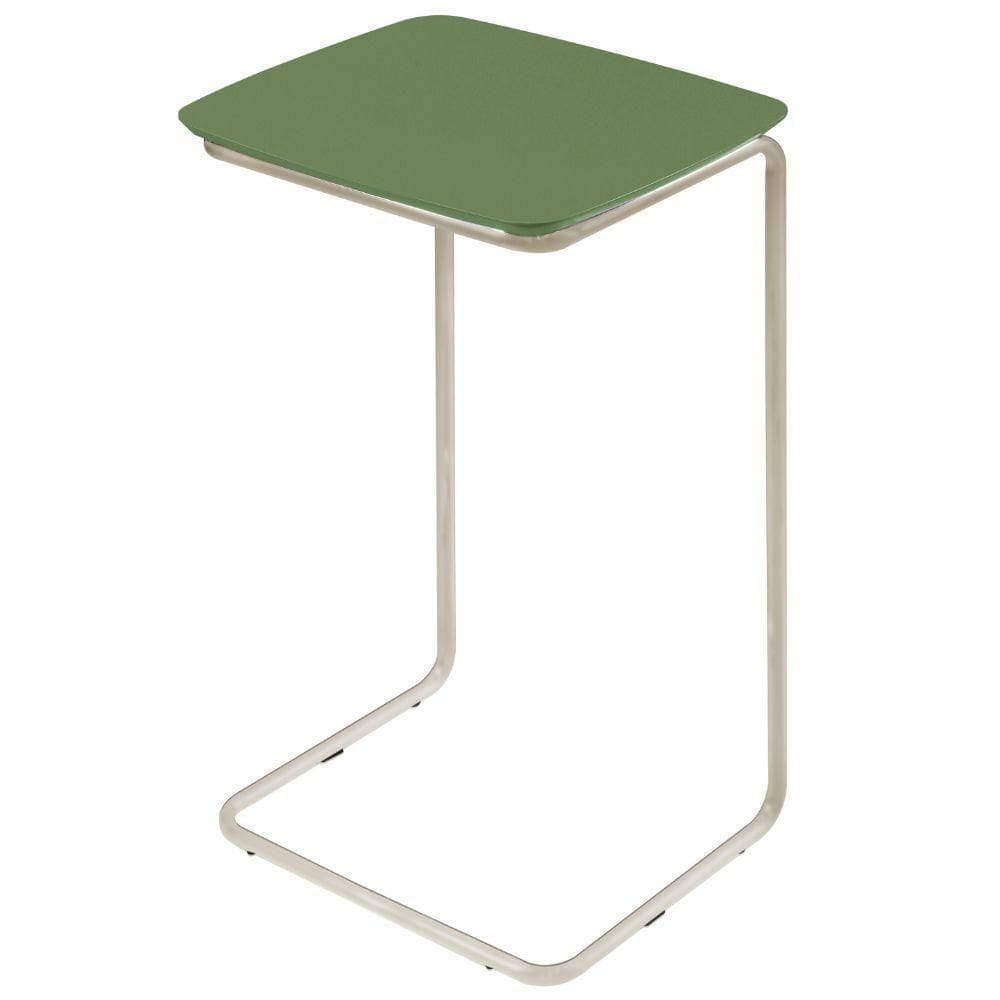 Mesa De Apoio Slim Verde Em Metal Cromado