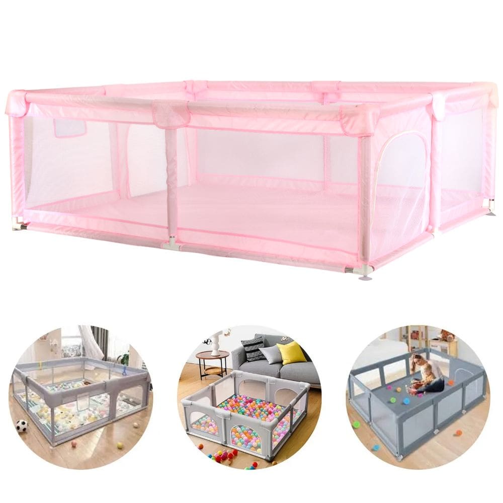 Cercadinho Infantil Cercado Chiqueirinho 150x180cm Proteção Bebê Criança Seguro Desmontável Portátil Telado