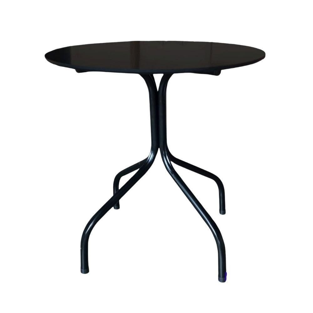Mesa Moema 80x80 Preta Base Preta